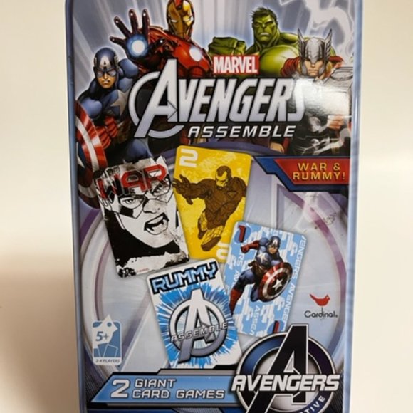Marvel Avengers Assemble 2 Giant Card Games War and Rummy Ages 5+ Birthday 4"x6" - Picture 1 of 6